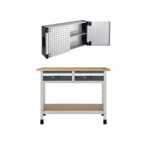 WB 6 Banc de lucru 1130x650x860 mm cu dulap perforat suspendat, Wolfcraft