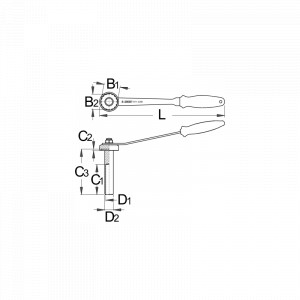 1671.5/2BI SHIMANO HOLLOWTECH Cheie pentru ax pedalier cu maner, Unior - Img 3