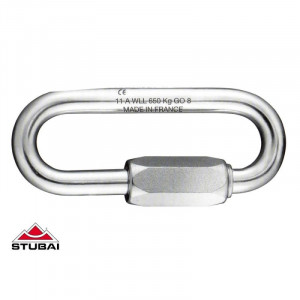970324 Carabina din otel Maillon Rapide, 7mm, cu surub si deschidere larga, Stubai - Img 2