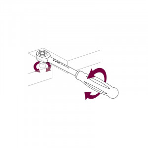 Antrenor cu clichet WGB 3/8" 335mm, 60 dinți, mner rotativ, crom-vanadiu, Ius Brasov - Img 3