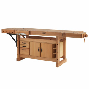Banc de lucru pentru tamplarie PROFI Original 1900 + platforma fixare + dulap SM05, Sjobergs - Img 7