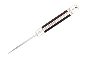 Briceag de vanatoare Buck 112 Ranger (0112BRSFG-B / 0112BRS-B), otel 420HC, alama si abanos, Lockback - Img 3