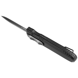 Cutit automat OTF SOG Pentagon OTF Black 15-61-01-57, lama dubla Cryo CPM S35VN, Dynamic Locking System, Black TiNi, Premium Tactical Knife