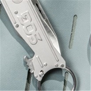 Cutit breloc SOG KeyTron KT1001-CP, lama 5Cr15MoV, Lockback, desfacator sticle integrat, EDC Keychain Knife - Img 12