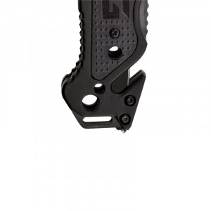 Cutit de salvare SOG Escape Black FF25-CP, lama 9Cr18MoV Black TiNi, Lockback, cutter centura, spargator geam, Rescue Knife - Img 6