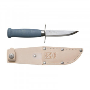 Cutit outdoor Morakniv Scout 39 (S) Blueberry, otel inoxidabil suedez 12C27, maner din lemn de mesteacan, teaca din piele - Img 2