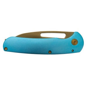 Cutit pliabil SOG Escape FL Blue, lama 8Cr13MoV, Frame Lock, maner albastru din aluminiu anodizat - Img 6
