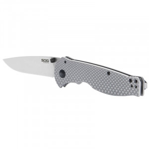 Cutit pliabil SOG Flash FL 14-18-01-57, lama Drop Point 8Cr13MoV, Frame Lock, maner integral din otel inoxidabil, EDC Folder - Img 7