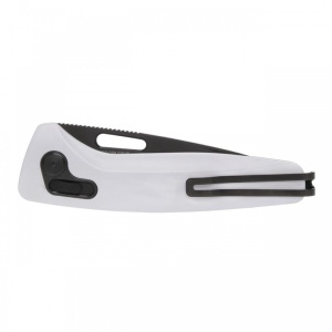 Cutit pliabil SOG One-Zero XR White Black Chrome 12-73-05-57, lama CPM S35VN Polished, XR Lock, Flipper, maner G10 White cu insertii Cromate, EDC Premium - Img 6