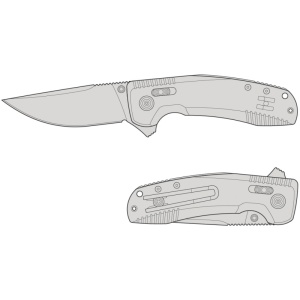 Cutit pliabil SOG-TAC XR OD Green 12-38-02-41, lama Clip Point CRYO D2 Black TiNi, XR Lock, Flipper, Thumb Stud, maner G10 Olive Drab, EDC Tactical - Img 10