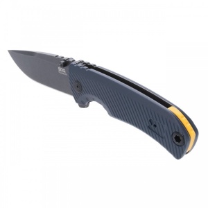 Cutit pliabil SOG Tellus ATK Squid Ink Yellow 11-06-03-43, lama Clip Point CRYO 440C, ATK Lock, maner GRN galben, EDC Outdoor - Img 5