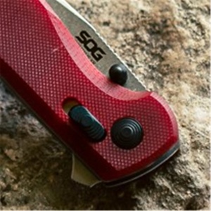 Cutit pliabil SOG Terminus XR G10 Crimson, lama D2 Black TiNi, XR Lock, maner G10 rosu, Flipper EDC - Img 24