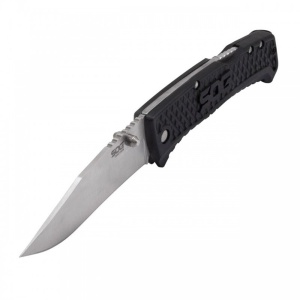 Cutit pliabil SOG Traction TD1011-CP, lama Clip Point 5Cr13MoV, Lockback, maner GRN ultraușor - Img 14