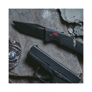 Cutit pliabil SOG Trident AT Black Tanto 11-12-04-41, lama Tanto CRYO D2 Black TiNi, deschidere asistata S.A.T., AT-XR Lock, taietor de centura, spargator de geam, maner GRN Black - Img 7