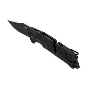 Cutit pliabil SOG Trident AT Blackout 11-12-05-41, lama Clip Point CRYO D2 Black TiNi, deschidere asistata S.A.T., AT-XR Lock, taietor de centura, spargator geam, maner GRN Black - Img 3