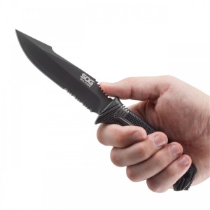 Cutit tactic SOG SEAL Strike Black TiNi, otel AUS-8, lama partial zimtata 125 mm - Img 20