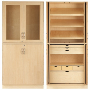 Dulap de depozitare cu usi de sticla/mesteacan CABINET 1, Sjobergs - Img 2