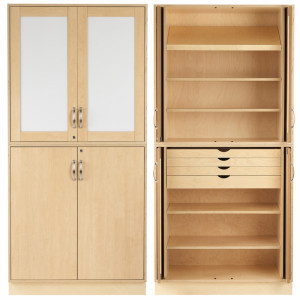 Dulap de depozitare cu usi de tabla/mesteacan CABINET 1, Sjobergs - Img 2