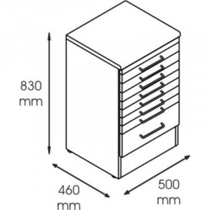 Dulap metalic cabinet medical/stomatologic cu 8 sertare, 500x460x830 mm - Img 2
