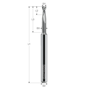 Freza cu 2 caneluri, Datron 00781011, 1.0x1.5x3.0mm - Img 2