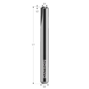 Freza cu 2 caneluri, Datron 00784912, 1.2x0.3x3.0mm - Img 3