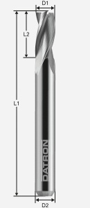 Freza cu 3 caneluri, Datron 00685640, 4.0x8.0x6.0mm - Img 2