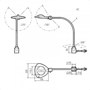 Lampa de lucru profesionala CENALED LENS AC cu lupa, cu braț flexibil - Img 11