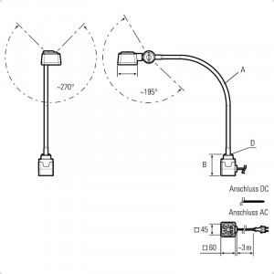 Lampa de lucru profesionala CENALED SPOT AC cu braț flexibil - Img 6