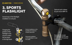 Lanterna frontala Armytek Wizard C2 Pro Max Sand White 4000 lm cu acumulator 21700 - Img 12