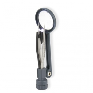 Lupa portabila MagniGrip, putere 4.5x cu leduri si cu penseta de precizie - Carson - Img 4