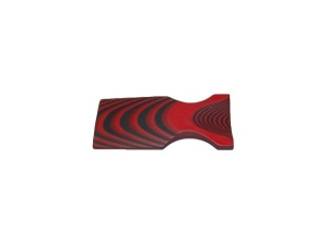 Material compozit pentru maner cutit G10 - 9.5 mm, SureTouch Ruby Red Glass/Black Rubber 2/1