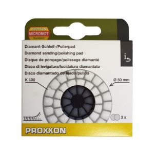 Proxxon 28657, Set 3 discuri diamantate pentru slefuire si lustruire, GR100, diametru 50mm, pentru WP/A si WP/E - Img 3