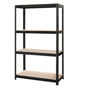 Raft metalic pentru depozitare 180 x 90 x 40 cm, 4 polite, 100 kg/polita, negru
