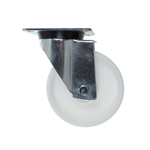 Roata pivotanta, din poliamida, fara frana, cu placa, 160 mm, 300 kg