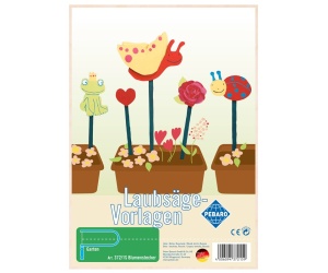 Sablon din lemn, "Decoratiuni florale", pentru traforaj, dimensiunea A4, Pebaro