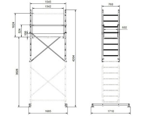 Schelă WERNER Helio modul B din aluminiu - Img 2