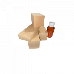 Set 4 blocuri de lemn de cires pentru cioplit + 50 ml ulei in - Img 2
