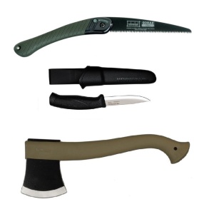 Set cuțit, fierastrau si topor pentru bushcraft, camping, vanatoare, Morakniv