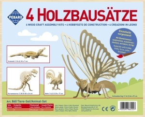 Set de animale din lemn, debitat cu laser Pebaro - Img 2