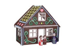 Set de constructie din lemn – casa de papusi mica, debitat cu laser Pebaro - Img 3