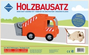 Set de constructie din lemn „Camion de gunoi” debitat cu laser Pebaro - Img 2