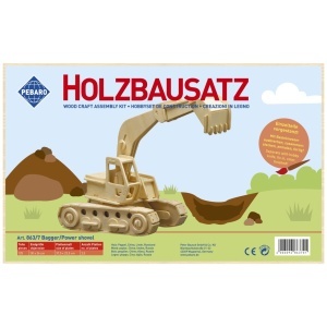 Set de constructie din lemn „Excavator” debitat cu laser Pebaro - Img 2