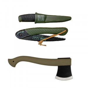 Set topor,cutit si fierastrau bushcraft, Morakniv , Bahco - Img 2