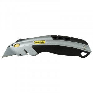 Stanley 0-10-788, Cutter cu lama retractabila, InterLock, 180mm + 3 lame trapezoidale 19mm - Img 2