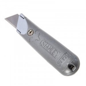 Stanley 2-10-199, Cutter metalic 199E cu lama fixa, blister, 140mm + 3 lame trapezoidale 62mm - Img 2