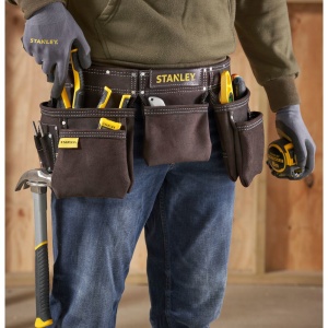Stanley STST1-80113, curea cu buzunare din piele pentru unelte si scule, 48.6 x 6.8 x 8.9cm - Img 8