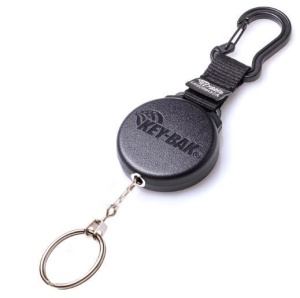 Suport de chei retractabil cu cablu din otel de 60 cm si carabina, Key-Bak