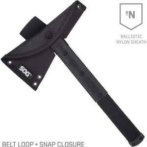 Tomahawk de supravietuire SOG Survival Hawk Black, otel 3Cr13MoV, muchie 70 mm - Img 13