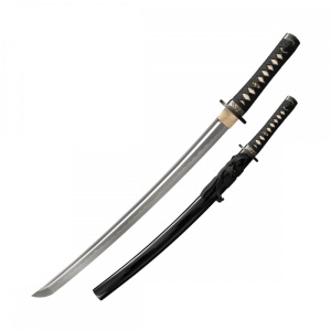 Wakizashi Cold Steel Gold Lion cu lamă Damascus și Hamon autentic – CS-88ABW