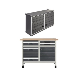 WB 3 Banc de lucru 1130x650x860 mm cu dulap suspendat, Wolfcraft